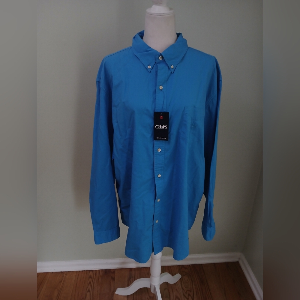 Chaps Iconic Poplin Long Sleeve Button Down Shirt NWT